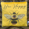 Vintage Velour Mustard Bee Happy Cushion