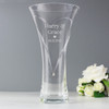 Personalised Mr  & Mrs Large Hand Cut Diamante Heart Vase with Swarovski Elements