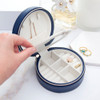 Personalised Navy Blue Round Jewellery Case