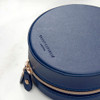 Personalised Navy Blue Round Jewellery Case