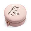 Personalised Blush Pink Round Jewellery Case