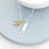 Personalised Tree Of Life Vertical Pendant Bar Necklace