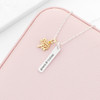 Personalised Tree Of Life Vertical Pendant Bar Necklace