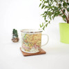 Man Of The World Map Enamel Mug - Pale