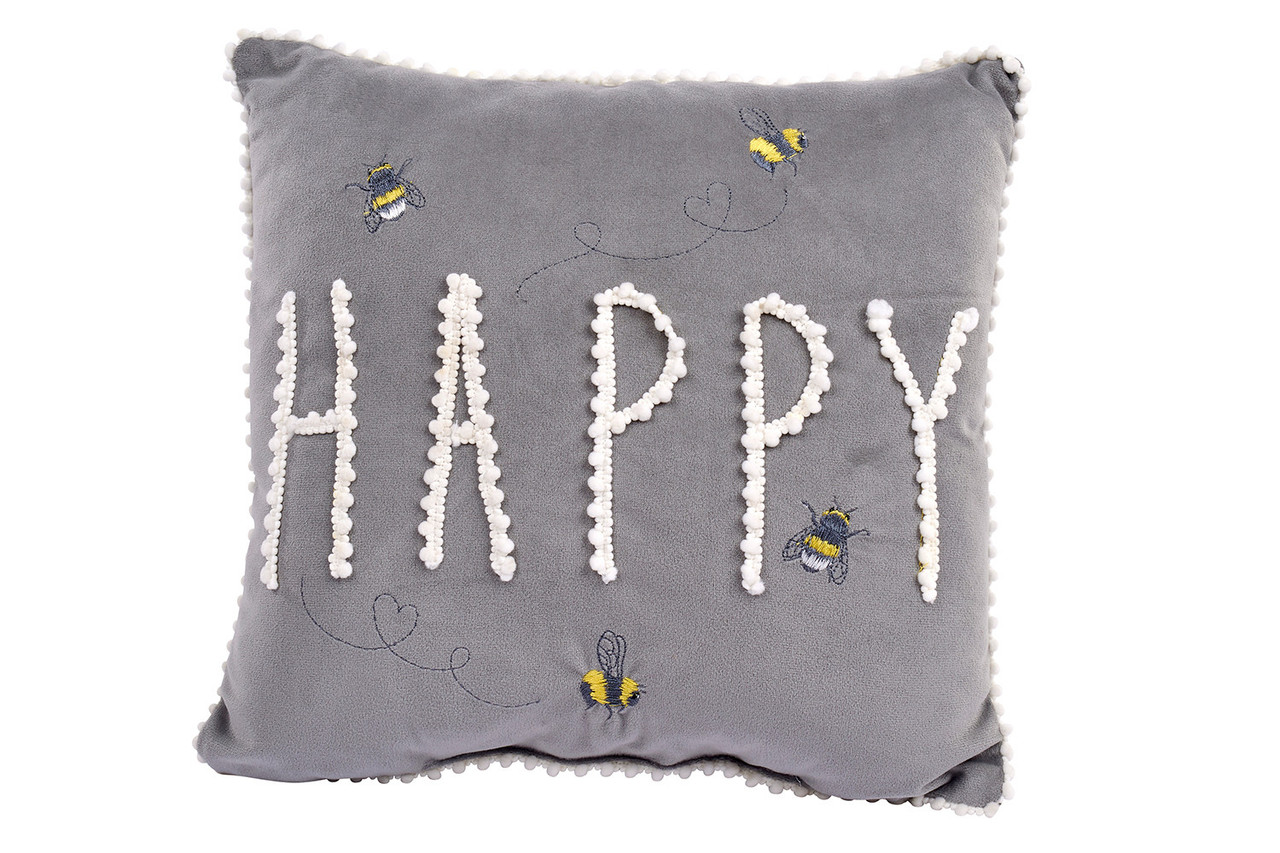 bee happy cushion
