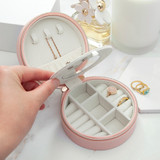 Personalised Blush Pink Round Jewellery Case