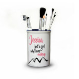 Just A Girl Who Loves Make Up Personalised Brush Holder 