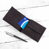 Personalised Dark Brown Vegan Leather Cork Wallet