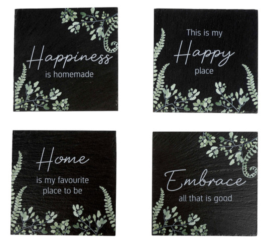 Set Of Four Leaf Print Coasters