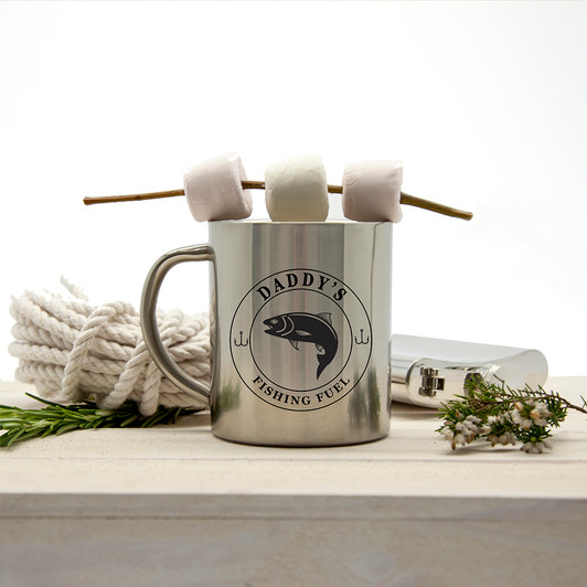 Personalised Stainless Steel Fishing Fuel Outdoor Fishing Mug 