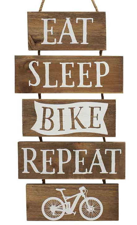 Eat Sleep Bike Repeat Wooden Hanging Multi Plaque