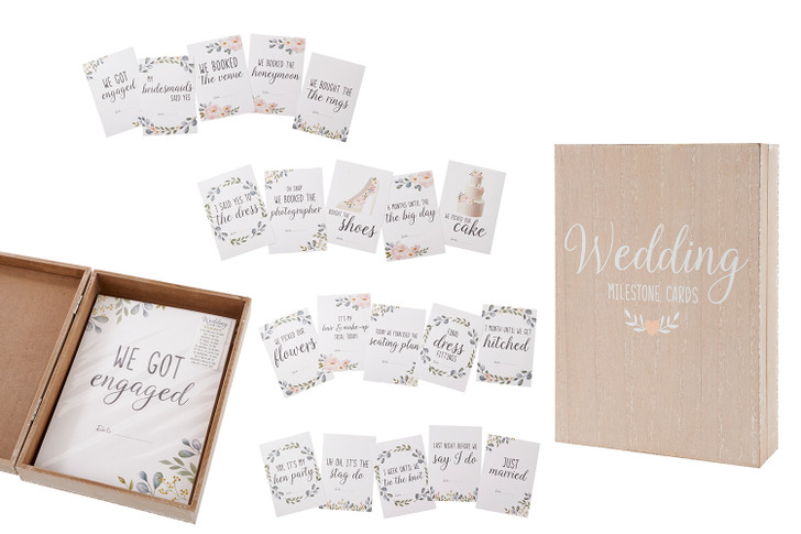 Floral Wedding Milestone Cards