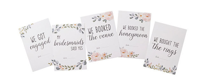 Floral Wedding Milestone Cards