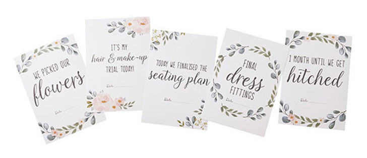 Floral Wedding Milestone Cards