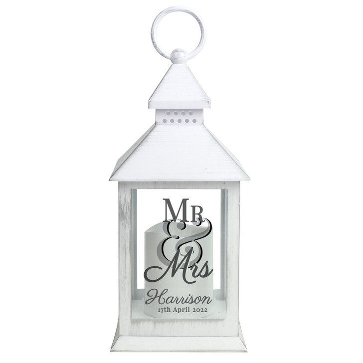 Personalised Mr & Mrs White Lantern