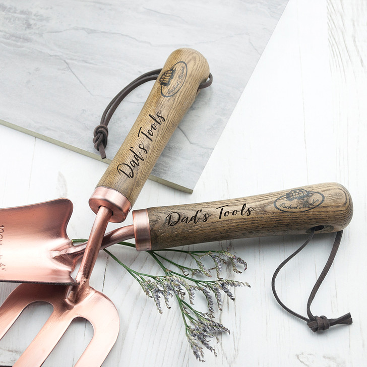 Personalised Luxe Copper Trowel & Fork Gift Set