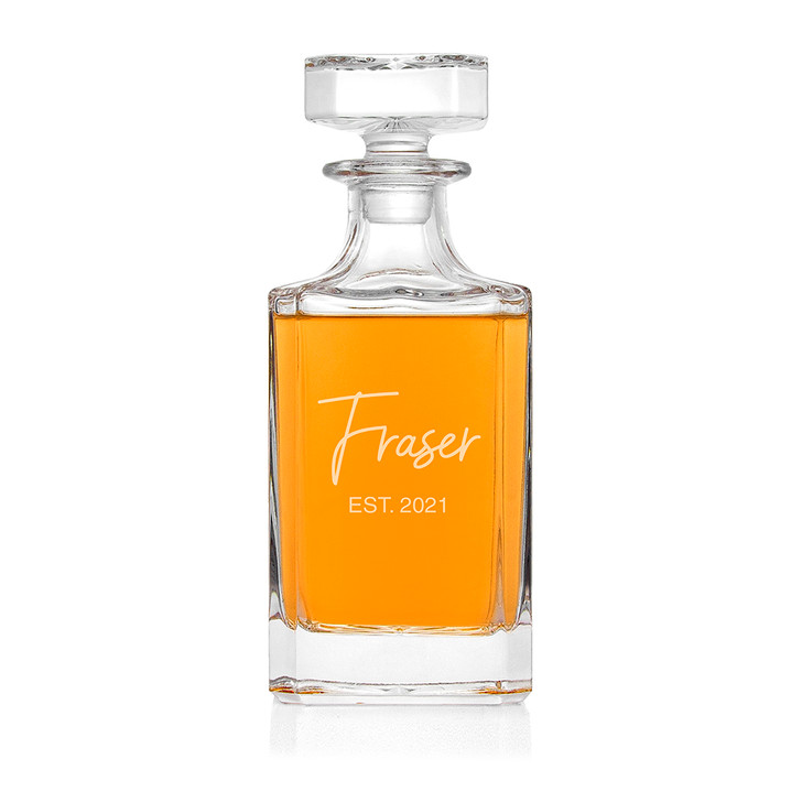 Personalised Classic Signature Glass Whiskey Decanter