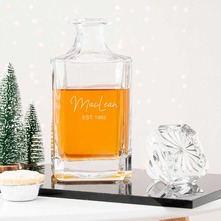 Personalised Classic Signature Glass Whiskey Decanter