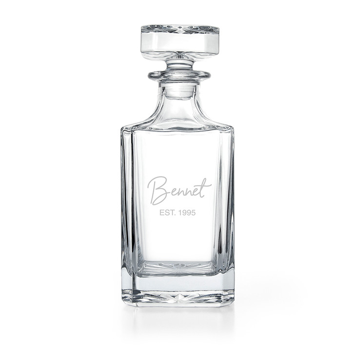 Personalised Classic Signature Glass Whiskey Decanter