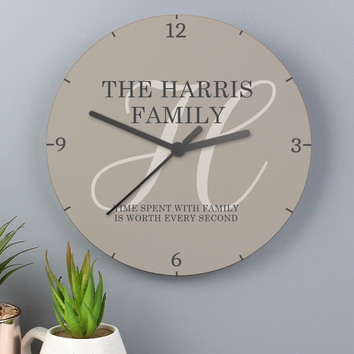 Personalised Wooden Family Clock