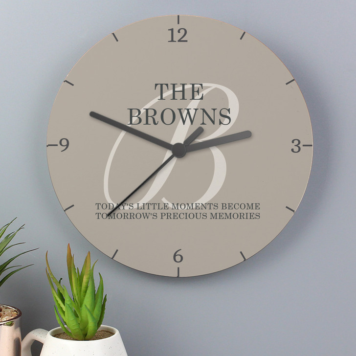 Personalised Wooden Family Clock