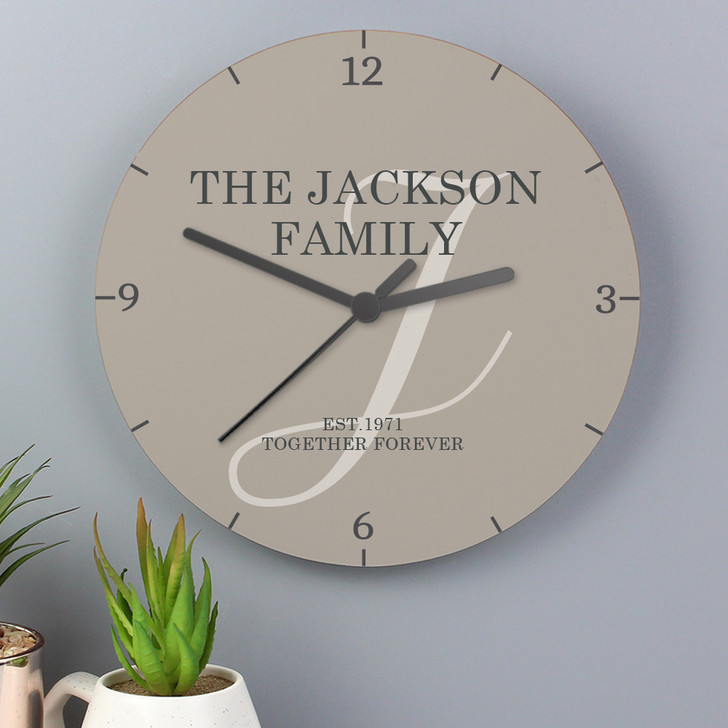 Personalised Wooden Family Clock