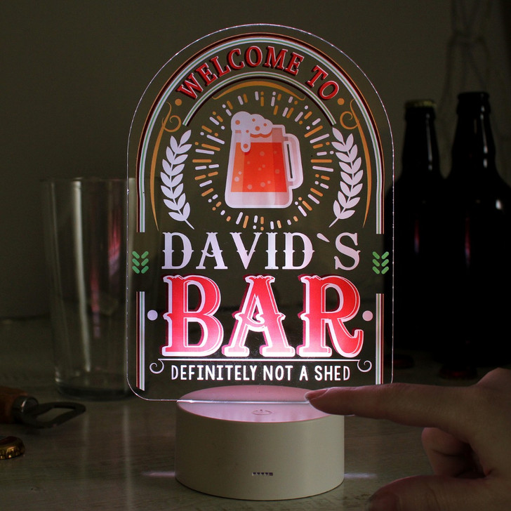 Personalised Welcome To... Bar LED Colour Changing Night Light