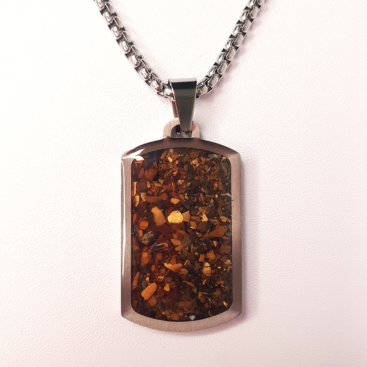 Personalised Men's Tiger's Eye Dog Tag Necklace 