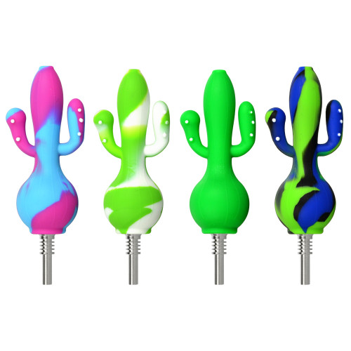 Silicone Cactus Dab Straw - Assorted Colors