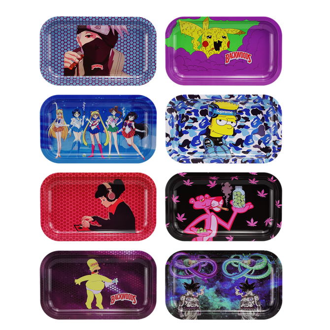 Large Metal Rolling Tray Assorted Designs - #1807