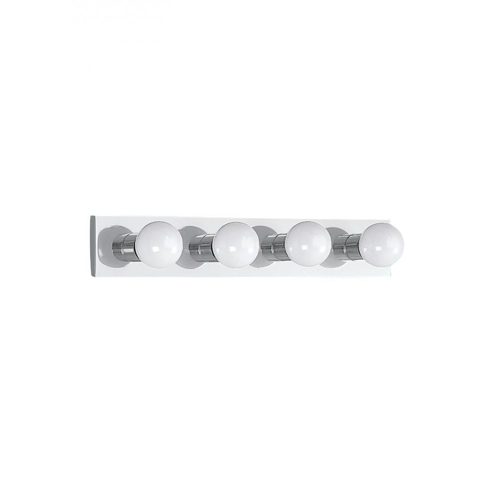 Four Light Vanity Bath Bar Fixture In Brushed Stainless With Made Of Steel-Size W24 H4 1/4 E2 1/4-Bathroom Lighting - 73-BEL-1001771