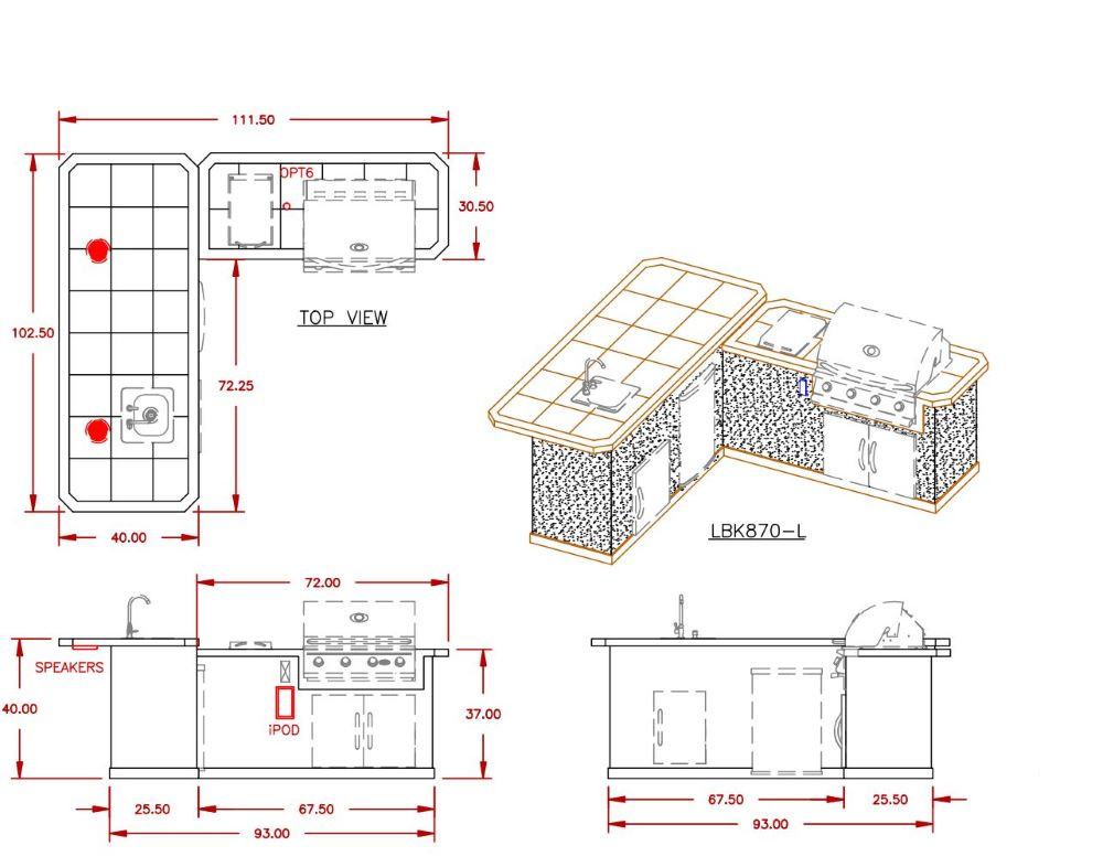 LBK-870-R-PH-BS | dimension