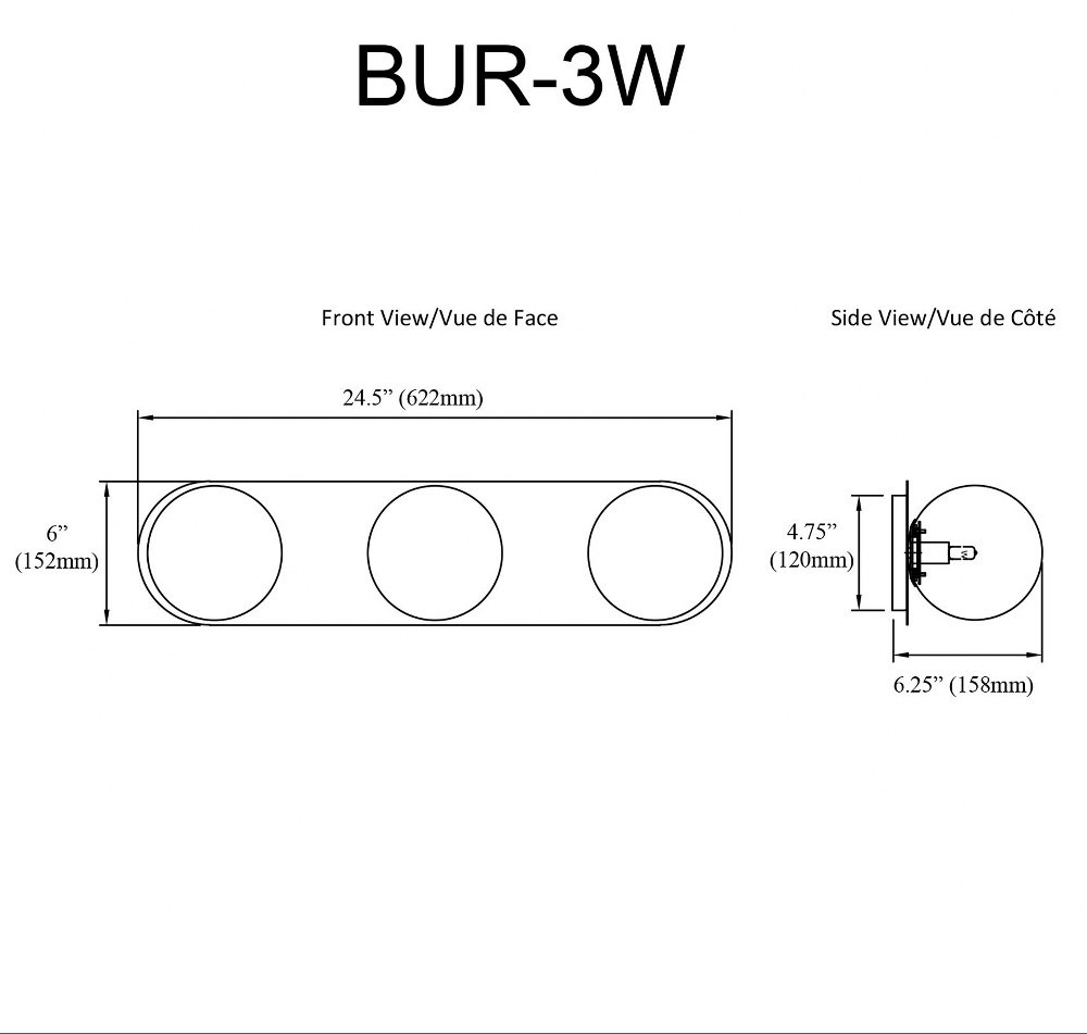 BUR-3W-PC-WH | dimension