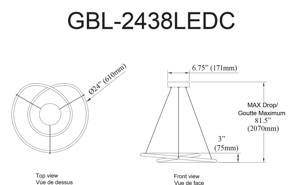 GBL-2438LEDC-AGB | dimension