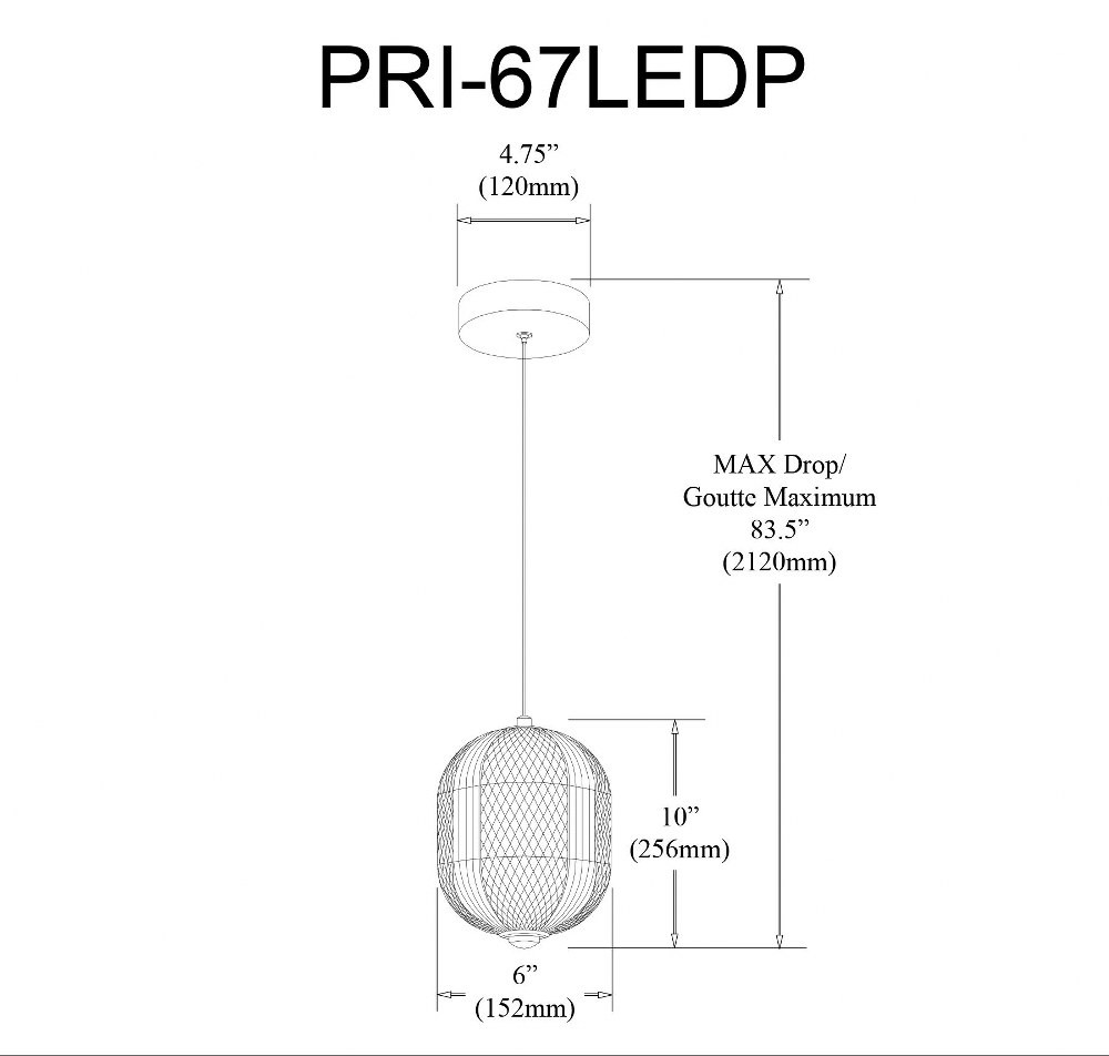 PRI-67LEDP-MB | dimension