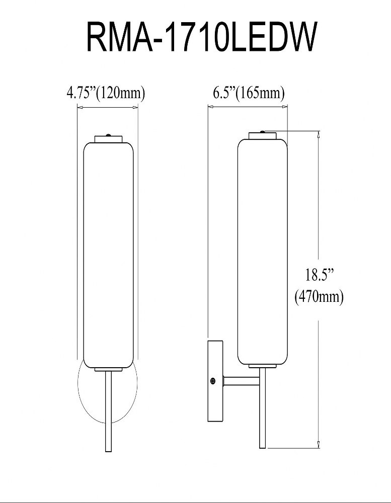 RMA-1710LEDW-MB | dimension