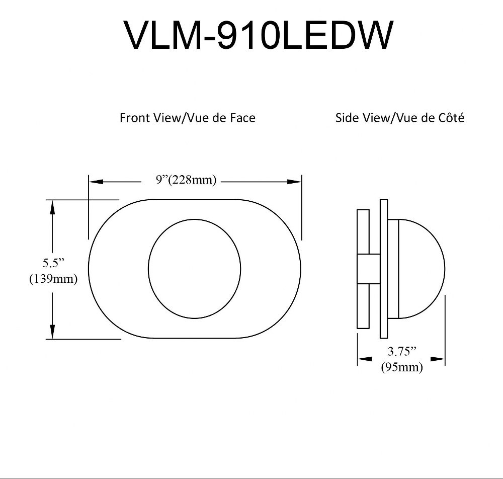 VLM-910LEDW-AGB-CLR | dimension
