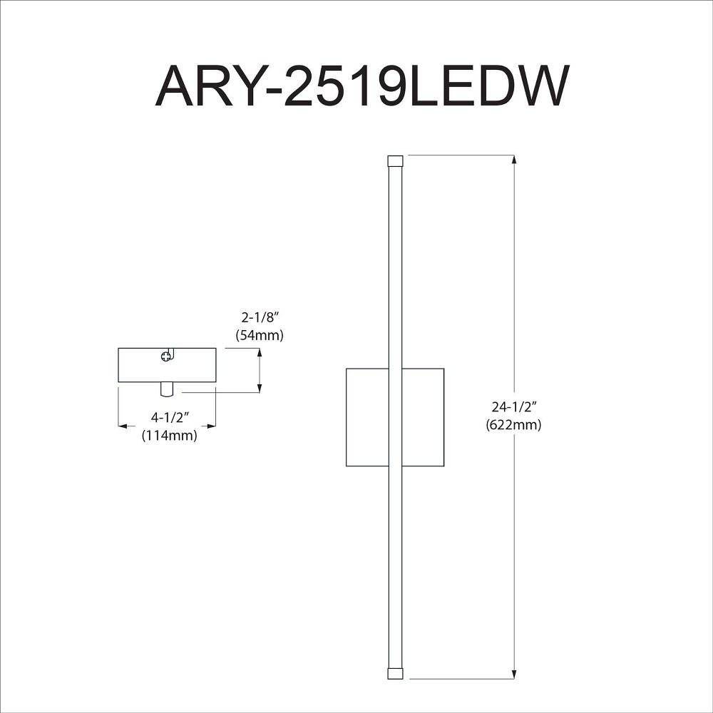 ary-2519ledw-agb | dimension