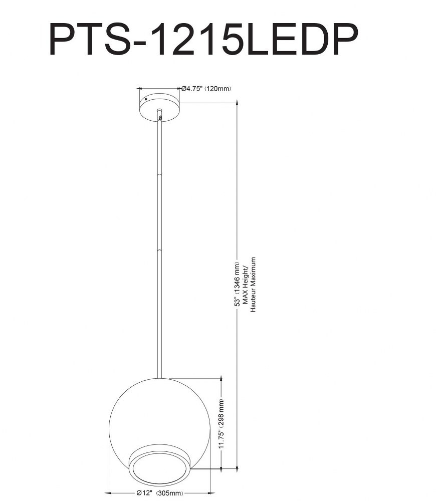 PTS-1215LEDP-MB | dimension