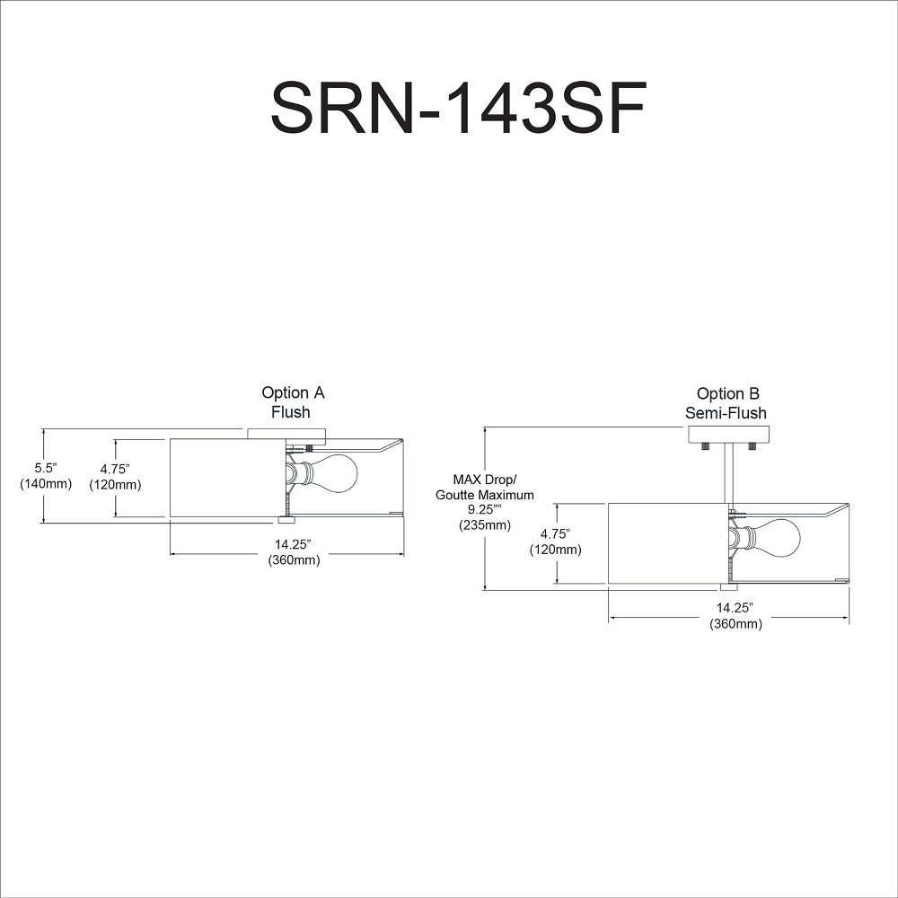 srn-143sf-mb-wh | dimension
