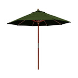 7.5 Foot Wood Manual Lift Octagon Market Umbrella by Galtech - 221