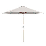 9 Foot Teak Wood Crank Lift Octagon Market Umbrella by Galtech - 537