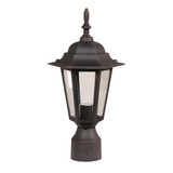 Hex One Light Outdoor Post Lantern 8 inches by 16 inches high by Craftmade - Z155