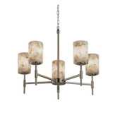 Alabaster Rocks Union 5 Light Medium Chandelier by Justice Design - ALR-8410-10