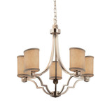 Textile Argyle 5 Light Large Chandelier by Justice Design FAB-8500-30-CREM