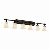 Alabaster Rocks Tradition 6 Light Vanity Light by Justice Design - ALR-8526-20
