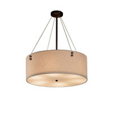 Textile Finials 6 Light Crem F3 Large Pendant by Justice Design - FAB-9532-CREM-F3