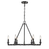 Saxon 6 Light Large Chandelier by Golden - 5926-6