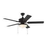 Haven 5 Blade Outdoor Ceiling Fan with Light Kit  52 Inch Wide by VC Fan - 5HVO52D