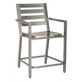 Palm Coast 40.75 Inch Slat Counter Stool with Arms by Woodard - 1Y0471